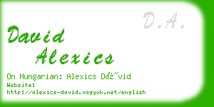 david alexics business card